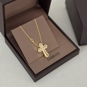 925 Sterling Silver Double Cross Pendant Move D Letter Chain Necklace